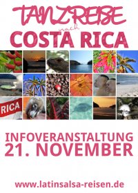 Flyer Infotag Costa Rica Tanzreise 2022 von Latinsalsa